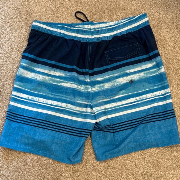 Mens Large Laguna Originals UPF 50 Blue Board Shorts Swim Trunks Elastic Waist - Picture 2 of 2